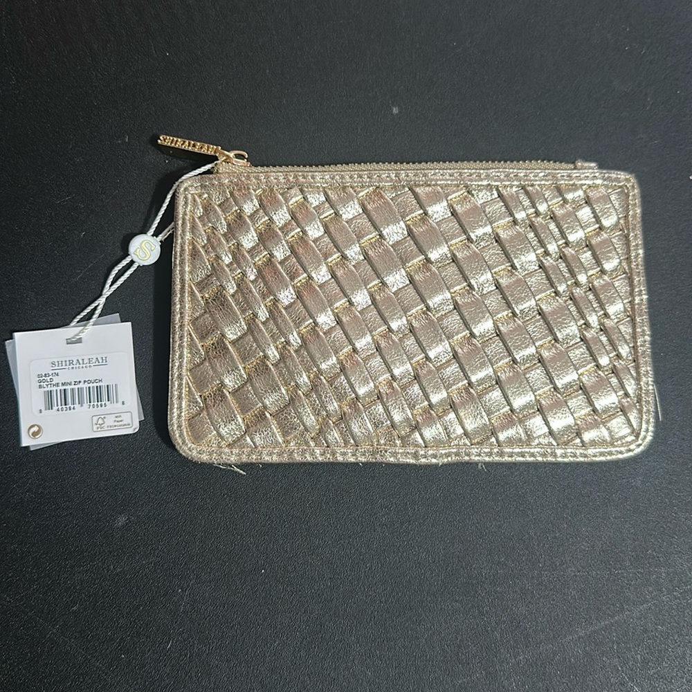 Anthropologie Shiraleah - Blythe mini zip Pouch (gold)